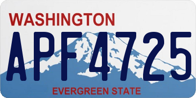 WA license plate APF4725