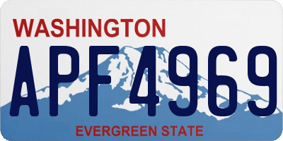 WA license plate APF4969