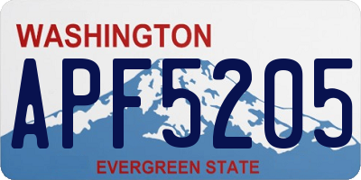 WA license plate APF5205