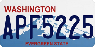 WA license plate APF5225