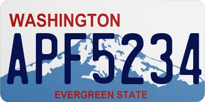 WA license plate APF5234