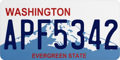 WA license plate APF5342