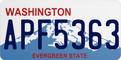 WA license plate APF5363