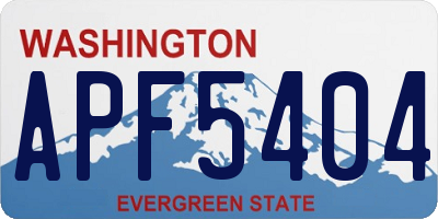 WA license plate APF5404