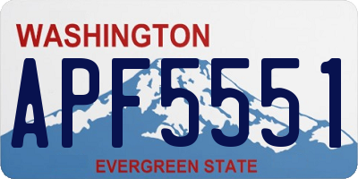 WA license plate APF5551