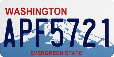 WA license plate APF5721