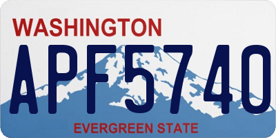 WA license plate APF5740