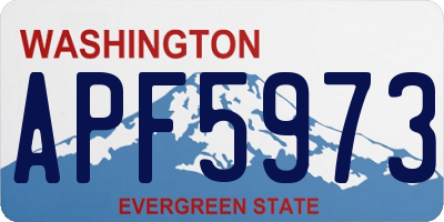WA license plate APF5973