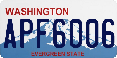 WA license plate APF6006