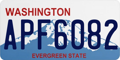 WA license plate APF6082