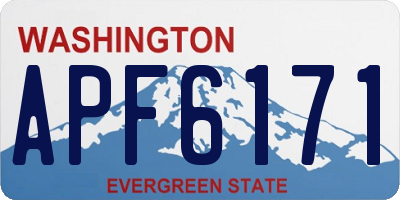 WA license plate APF6171