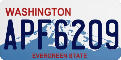 WA license plate APF6209