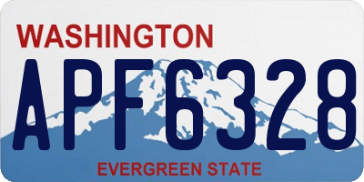WA license plate APF6328