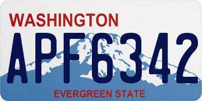 WA license plate APF6342
