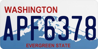 WA license plate APF6378