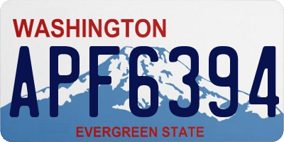 WA license plate APF6394