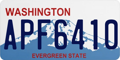 WA license plate APF6410