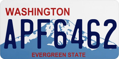 WA license plate APF6462