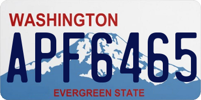 WA license plate APF6465