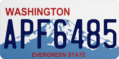WA license plate APF6485