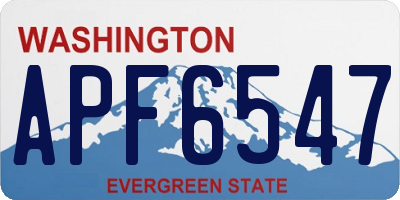 WA license plate APF6547