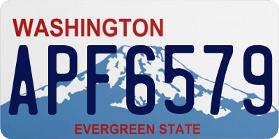 WA license plate APF6579