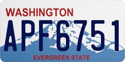 WA license plate APF6751