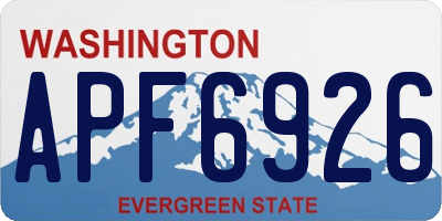 WA license plate APF6926