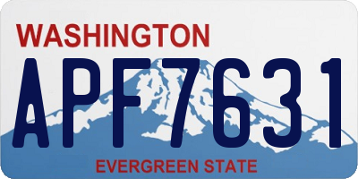 WA license plate APF7631