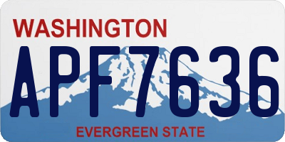 WA license plate APF7636
