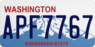 WA license plate APF7767