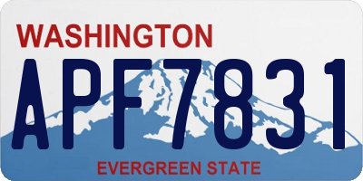 WA license plate APF7831