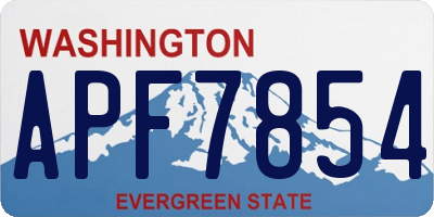 WA license plate APF7854