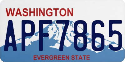 WA license plate APF7865