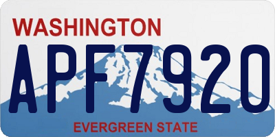 WA license plate APF7920