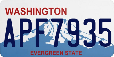 WA license plate APF7935