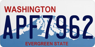 WA license plate APF7962