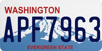 WA license plate APF7963