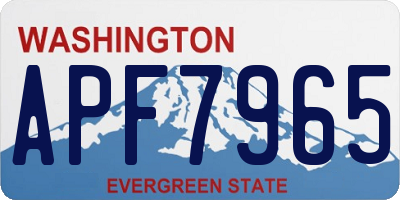 WA license plate APF7965