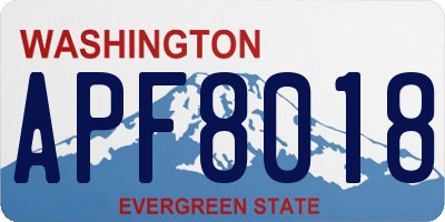 WA license plate APF8018