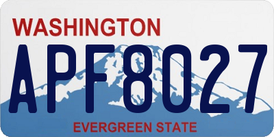 WA license plate APF8027