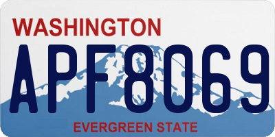 WA license plate APF8069