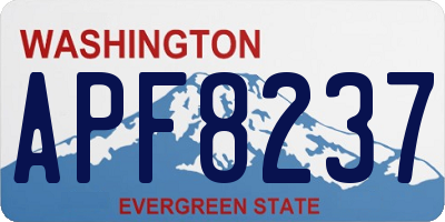 WA license plate APF8237