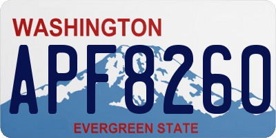 WA license plate APF8260