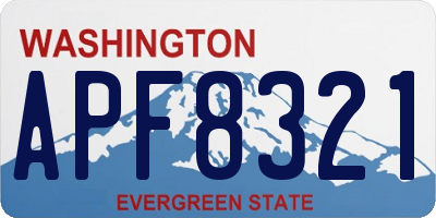 WA license plate APF8321