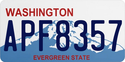 WA license plate APF8357