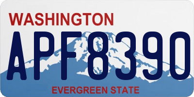 WA license plate APF8390