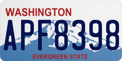 WA license plate APF8398