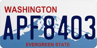 WA license plate APF8403