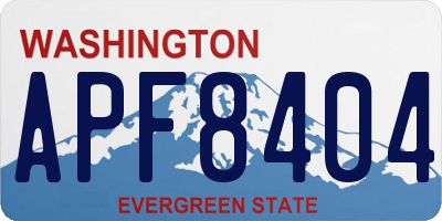 WA license plate APF8404